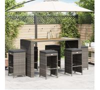 vidaXL Tabourets de bar de jardin 368693 - Lot de 6 en résine tressée avec coussins