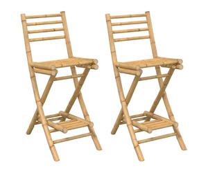 vidaXL Tabourets de Bar d'extérieur avec Repose-Pieds 2 pcs Pliables en
