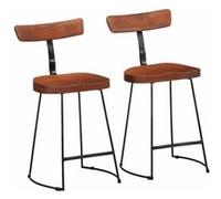 vidaXL Tabourets de bar Lot de 2 49x43x79 cm Bois de manguier massif Marron