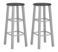 Vidaxl Tabourets De Bar Lot De 2 Argenté Mdf Argenté