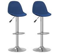 Vidaxl Tabourets De Bar Lot De 2 Bleu Tissu Bleu