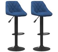 vidaXL Tabourets de Bar Lot de 2 Bleu Velours