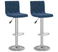 vidaXL Tabourets de bar 333691 – Velours bleu – Lot de 2