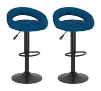 vidaXL Tabourets de bar – Lot de 2 en velours bleu