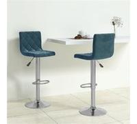 vidaXL Tabourets de bar 333691 – Velours bleu – Lot de 2