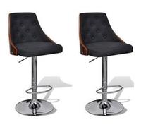 Vidaxl Tabourets De Bar Lot De 2 Bois Courbé Et Tissu