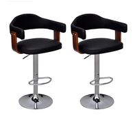 vidaXL Lot de 2 Tabourets de Bar, Chaise de Pub, Siège de Bistrot, Meuble de Salle à Manger Cuisine Salon Maison Intérieur, Bois Courbé