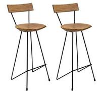 vidaXL Tabourets de bar - Lot de 2 - Bois de teck massif