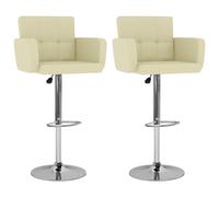 vidaXL Tabourets de bar lot de 2 crème similicuir