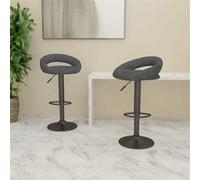 vidaXL Tabourets de bar Lot de 2 velours gris foncé
