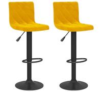 vidaXL Tabourets de Bar Lot de 2 Jaune Moutarde Velours
