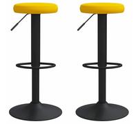 vidaXL Tabourets de bar Lot de 2 Velours Jaune moutarde