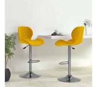 vidaXL Tabourets de bar Lot de 2 Velours Jaune moutarde