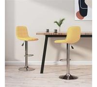 vidaXL Tabourets de bar – Lot de 2 en tissu jaune