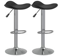 vidaXL Tabourets de Bar Lot de 2 Noir Acier chromé et Cuir Artificiel