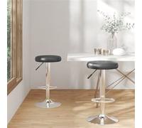 vidaXL Tabouret de bar Lot de 2 Similicuir Noir 333098