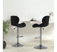 vidaXL Tabourets de bar 334908 - Velours gris foncé - Lot de 2