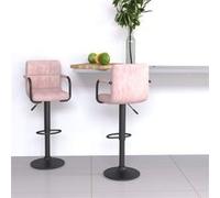 vidaXL Tabourets de bar 2 pcs Rose Velours