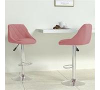 Vidaxl Tabourets De Bar 2 Pcs Rose Velours Rose