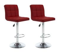 vidaXL Tabourets de Bar Lot de 2 Rouge Bordeaux Similicuir
