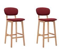 vidaXL Tabourets de Bar Lot de 2 Rouge Bordeaux Tissu