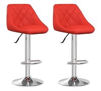 vidaXL Tabourets de Bar Lot de 2 Rouge Similicuir