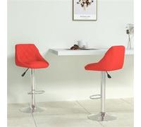 vidaXL Tabourets de bar pivotants similicuir rouge intérieur 2x