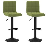 Vidaxl Tabourets De Bar Lot De 2 Vert Clair Velours Vert