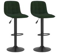 vidaXL Tabourets de bar Lot de 2 333994 en velours vert foncé pivotants