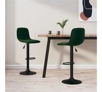 vidaXL Tabourets de bar Lot de 2 333994 en velours vert foncé pivotants