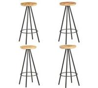Tabourets de bar lot de 4 bois de manguier brut286615