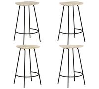 Vidaxl Tabourets De Bar Lot De 4 Bois De Manguier Massif Noir