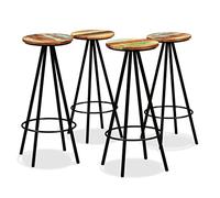 Tabourets de bar - vidaXL - Lot de 4 - Bois massif de récupération - Acier - 30 x 76 cm