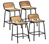 vidaXL Tabourets de bar lot de 4 bois massif manguier brut, chaise, chaise de bar de cuisine, chaise de bistrot, chaise de 4013535