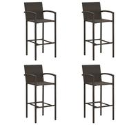 Vidaxl Tabourets De Bar Lot De 4 Marron Résine Tressée Marron