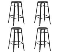 vidaXL Tabourets de bar lot de 4 noir acier