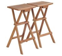 vidaXL Tabourets de bar pliables 2 pcs Bois de teck massif 44727