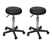 vidaXL Tabourets de bureau 2 pcs Noir 35,5x84 cm Similicuir noir G