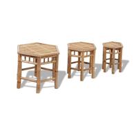 vidaXL Tabourets de jardin 3 pcs Bambou
