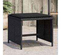 Tabourets de jardin avec coussins 4 pcs noir 40x40x35 cm rotin 4007484