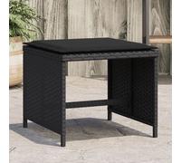 Tabourets de jardin avec coussins 4 pcs noir 40x40x35 cm rotin 4007484