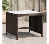Vidaxl Tabourets De Jardin Avec Coussins 4pcs Marron 40x40x35 Cm Rotin Marron