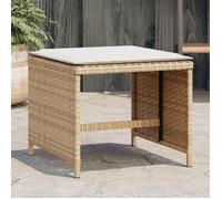 vidaXL Tabourets de jardin avec coussins lot de 4 beige résine tressée, siège de jardin, sièges d'extérieur, tabouret cube, 4007487