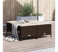 Vidaxl Tabourets De Jardin Avec Coussins Lot De 4 Marron Poly Rotin Marron