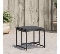 Tabourets de jardin avec coussins lot de 4 noir acier/textilène, siège de jardin, tabouret d'extérieur, siège cube, 4008585