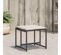 Vidaxl Tabourets De Jardin Avec Coussins Lot De 4 Noir Résine Tressée Noir