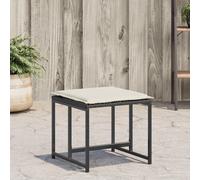 Tabourets de jardin avec coussins lot de 4 noir résine tressée, siège de jardin, sièges d'extérieur, tabouret cube, 4008582