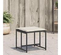 Tabourets de jardin avec coussins lot de 4 noir résine tressée, siège de jardin, sièges d'extérieur, tabouret cube, 4008582