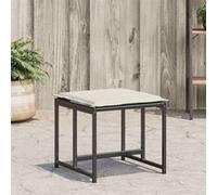 vidaXL Tabourets de jardin avec coussins lot de 4 résine tressée noir