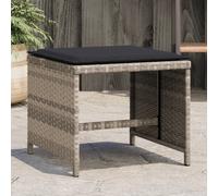 Vidaxl Tabourets De Jardin Coussins Lot De 4 Gris Clair Résine Tressée Gris